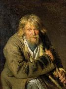 Ivan Nikolaevich Kramskoi Old Man with a Crutch USA oil painting artist